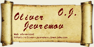 Oliver Jevremov vizit kartica